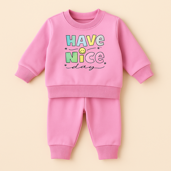 OOLAA BABY WINTER   PAJAMA SET NICE DAY PINK 18-24M