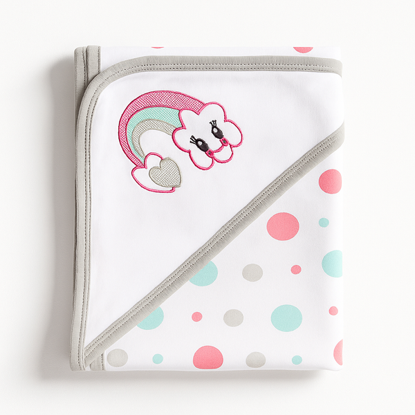 OOLAA BABY WRAPPING SHEET BUNNY POLKA DOTS GREY