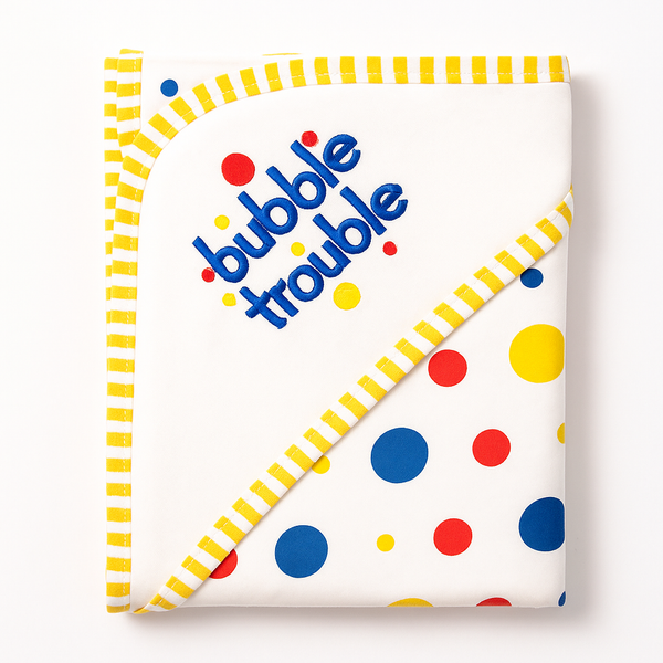 OOLAA BABY WRAPPING SHEET BUBBLE TROUBLE POLKA DOTS YELLOW