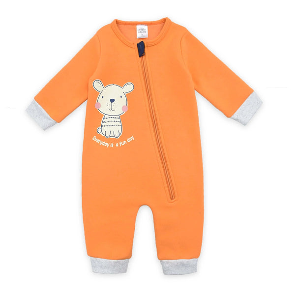 Cuddle & Cradle Baby Fleece Romper (Orange)