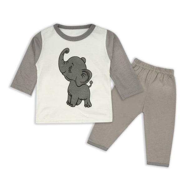 Baby Tshirt And Trouser Set Elephant Grey - Sunshine