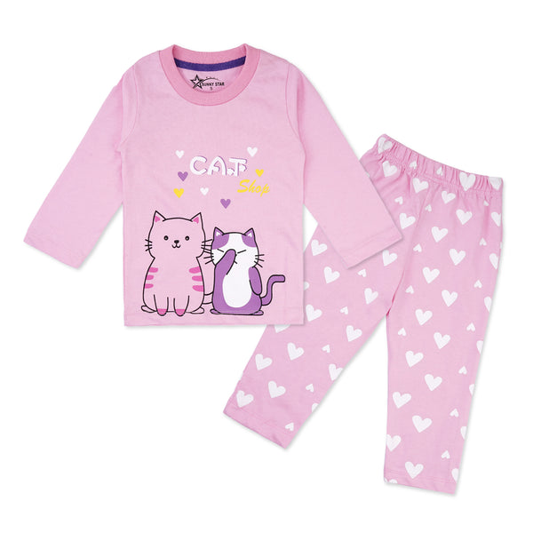Pajama Set Cat Pink - Sunshine