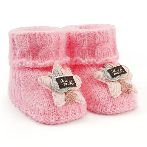 Woolen Booties Star Baby Pink (6-12 Months) - Sunshine