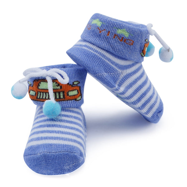 Newborn Baby Printed Socks Blue - Sunshine