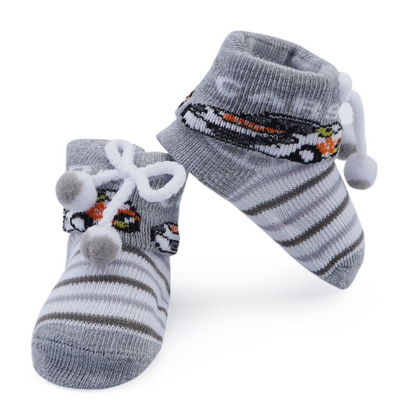 Newborn Baby Printed Socks Grey - Sunshine