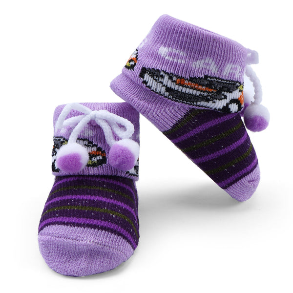 Newborn Baby Printed Socks Purple - Sunshine