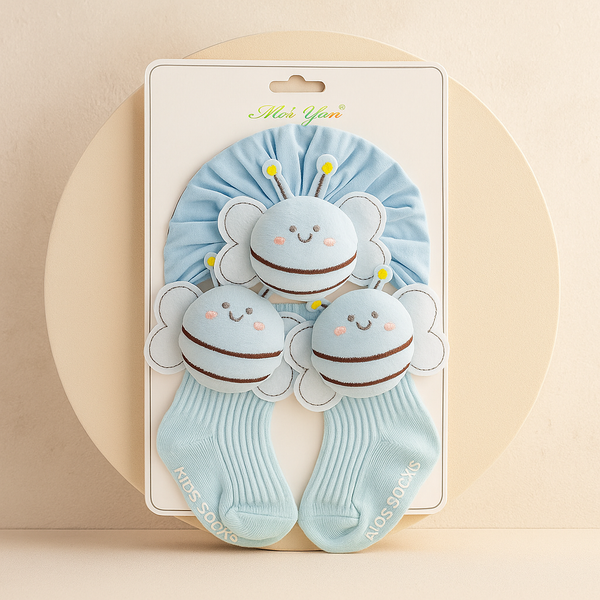 2 Pcs Cap & Socks Set Character Blue - Sunshine