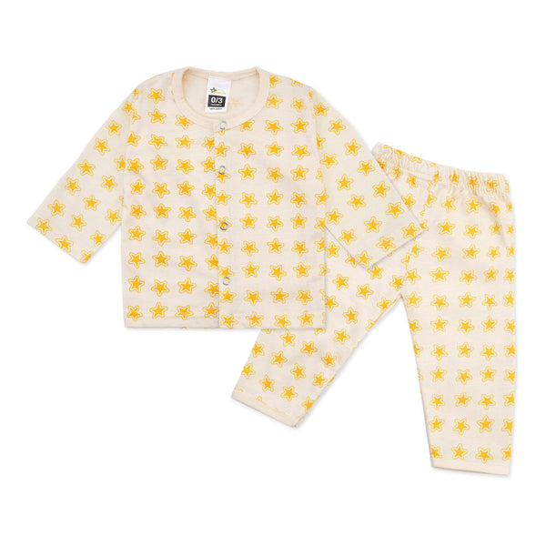 Baby Sleepsuit Yellow Stars - Sunshine