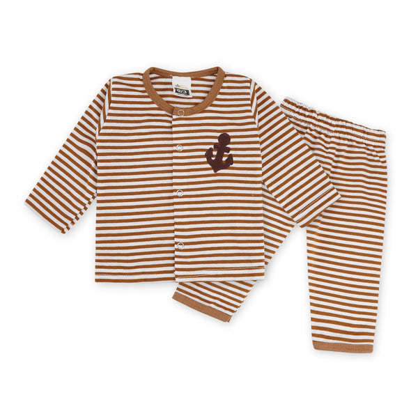 Baby Night Suit Brown Stripes - Sunshine
