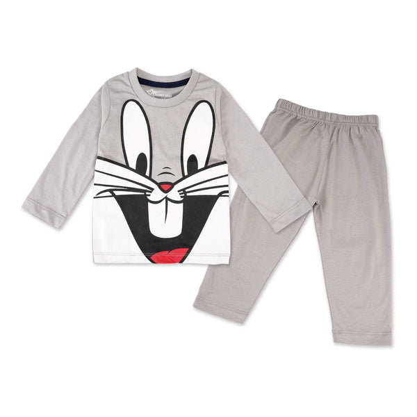 Pajama Set Bunny White And Grey - Sunshine