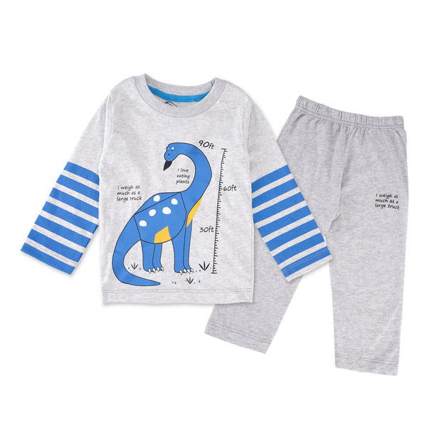 Pajama Set Dinosaur Grey And Blue - Sunshine