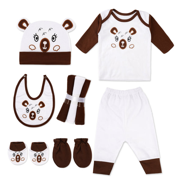 10Pcs Baby Gift Set Dark Brown & White Bear - Sunshine