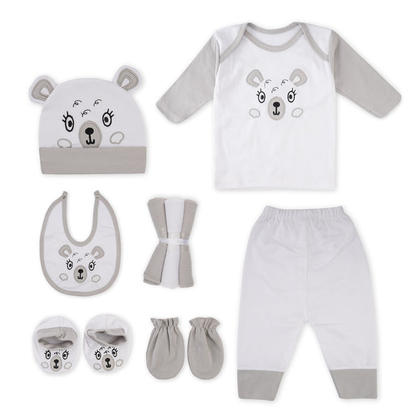 10Pcs Baby Gift Set Grey & White Bear - Sunshine