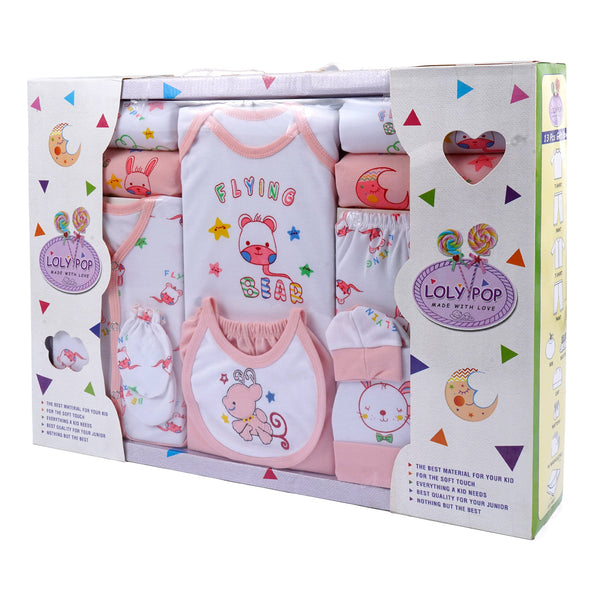 13Pcs Baby Gift Set Flying Bear Pink - Sunshine
