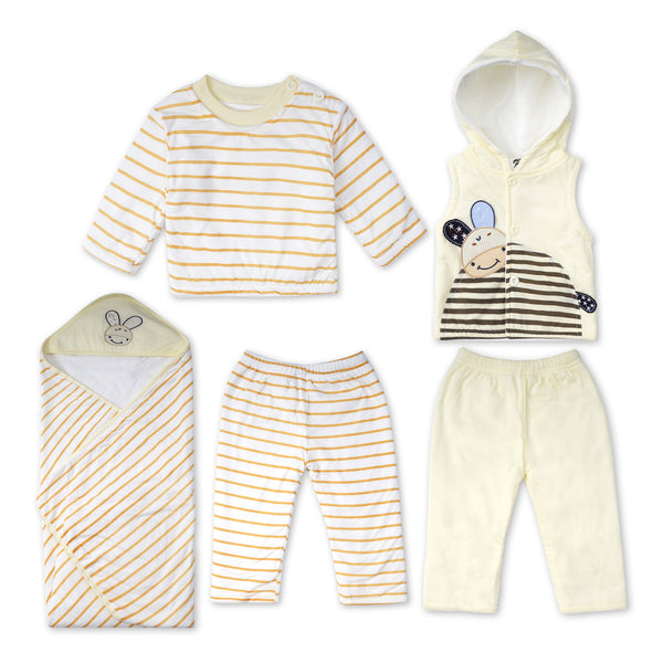 5pcs Baby Warm Gift Set Yellow Stripes - Sunshine