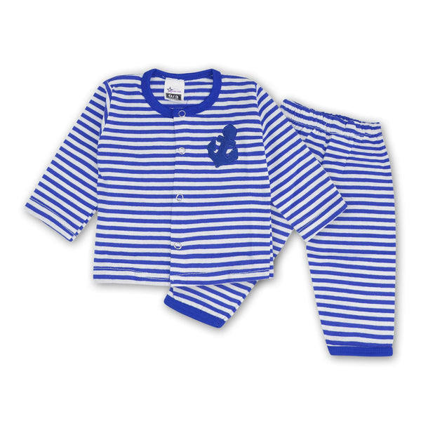Baby Night Suit Anchor Blue Stripes - Sunshine