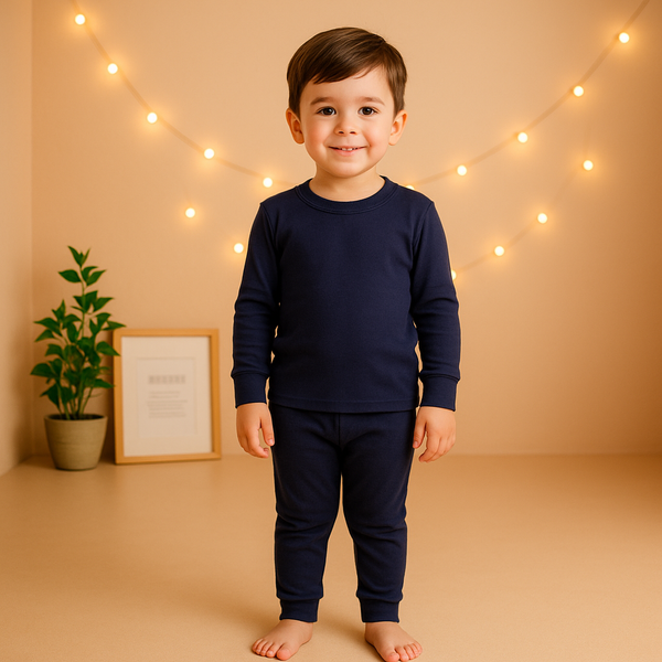Baby Thermal Innerwear Set Navy Blue - Sunshine