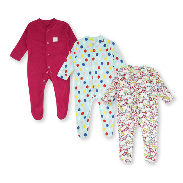 Baby Sleepsuit With Attached Socks Purple - Sunshine