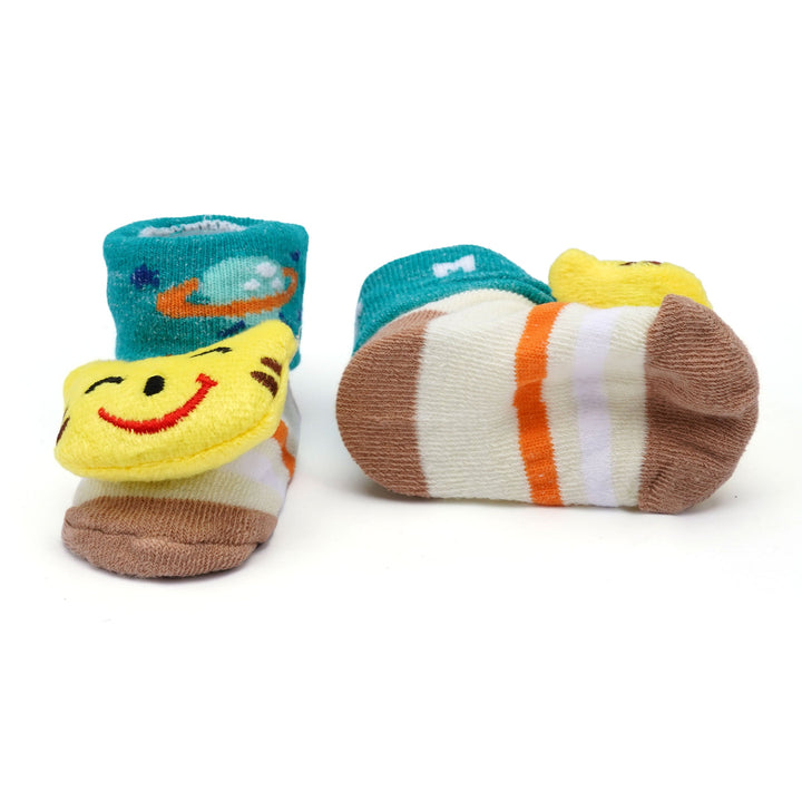 SUNSHINE CHARACTER BOOTIES YELLOW SMILING CAT (0-3 MONTHS)