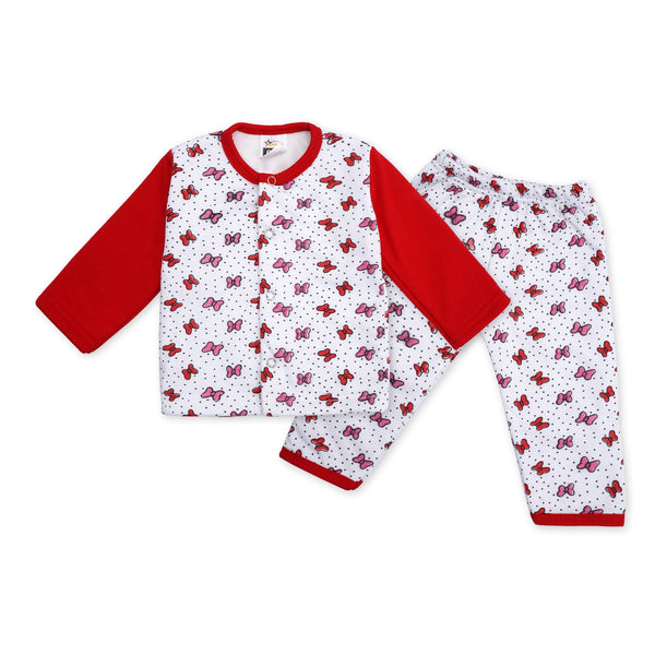 Baby Sleepsuit Fleece Red Butterfly - Sunshine