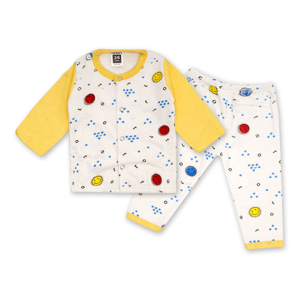 Baby Fleece Night Suit Moon & Stars - Sunshine