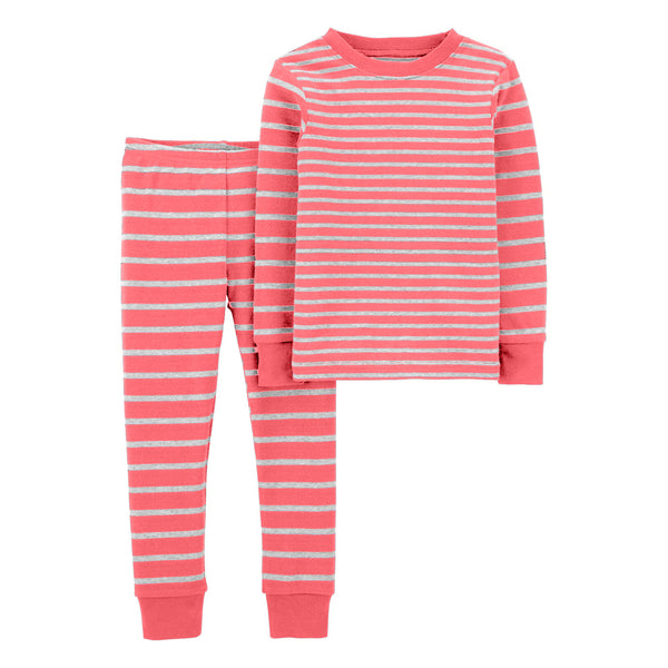 Kids Pajama set Orange Stripes - Sunshine
