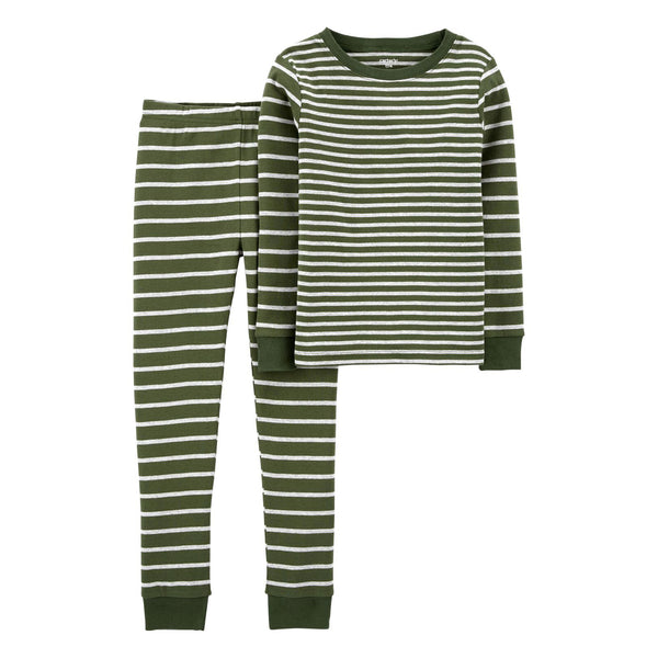Kids Pajama set Green Stripes - Sunshine