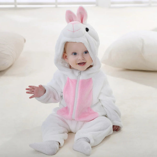 Fleece Animal Costume Rabbit White - Sunshine