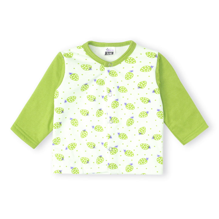 SUNSHINE SLEEPSUIT FLEECE GREEN STRAWBERRY 3-6