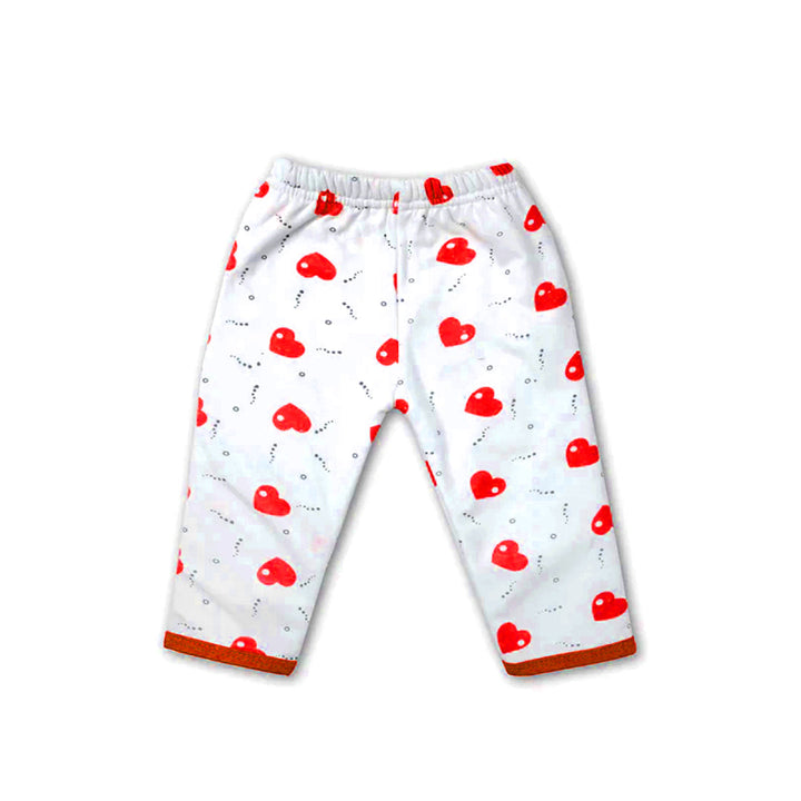 SUNSHINE FLEECE BABY NIGHT SUIT HEARTS RED 3-6M