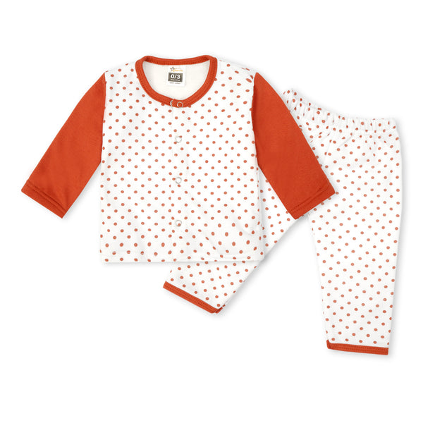 Baby Sleepsuit Fleece Red Dots - Sunshine