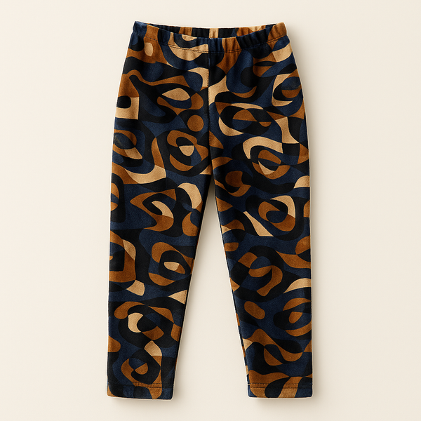 Kids Velvet Tights Camouflage Brown - Sunshine
