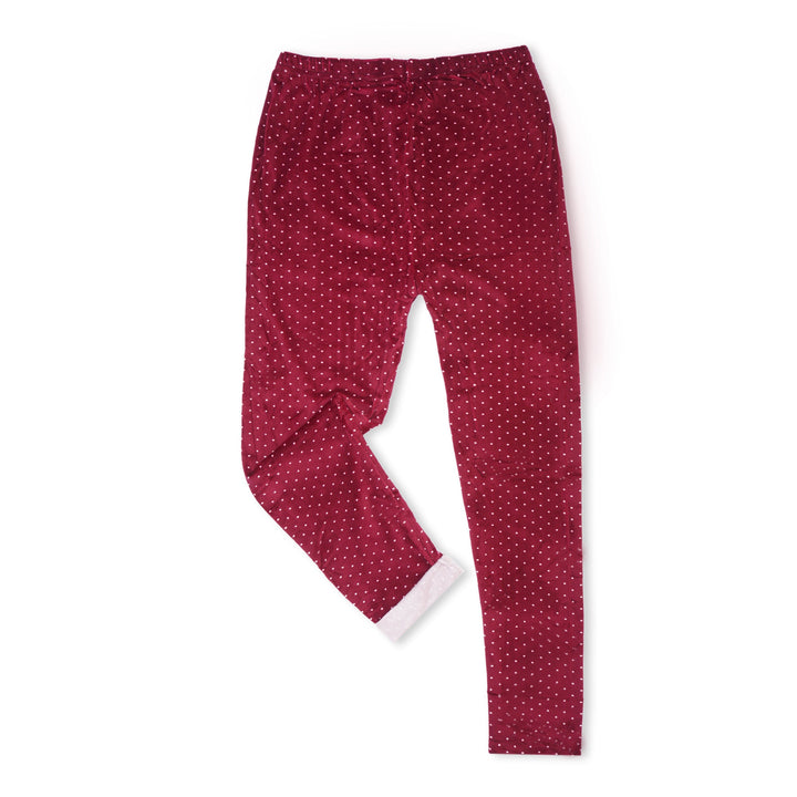 SUNSHINE GIRLS VALVET TIGHTS POLKA DOTS MAROON 10-11 Y