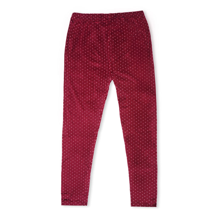 SUNSHINE GIRLS VALVET TIGHTS POLKA DOTS MAROON 10-11 Y