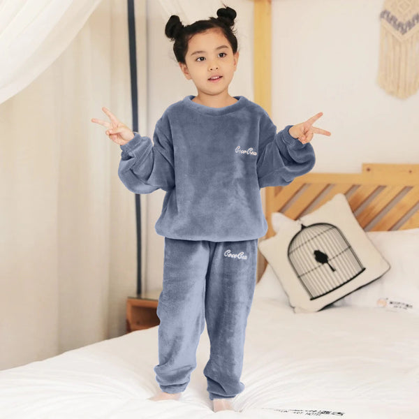 Kids Fleece Pajama Set Light Blue - Sunshine