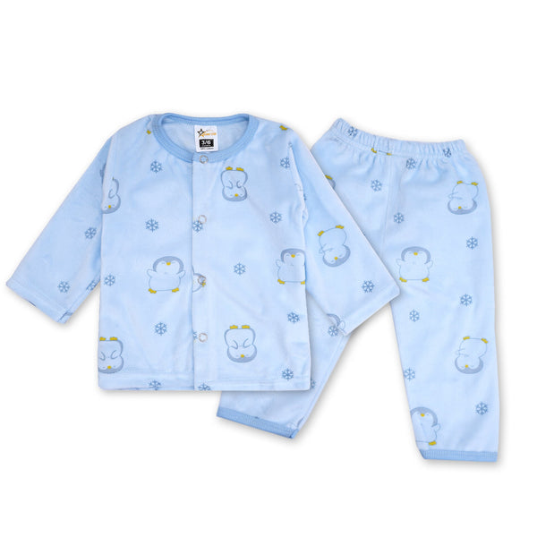 Velvet Baby Night Suit Penguin Sky Blue - Sunshine
