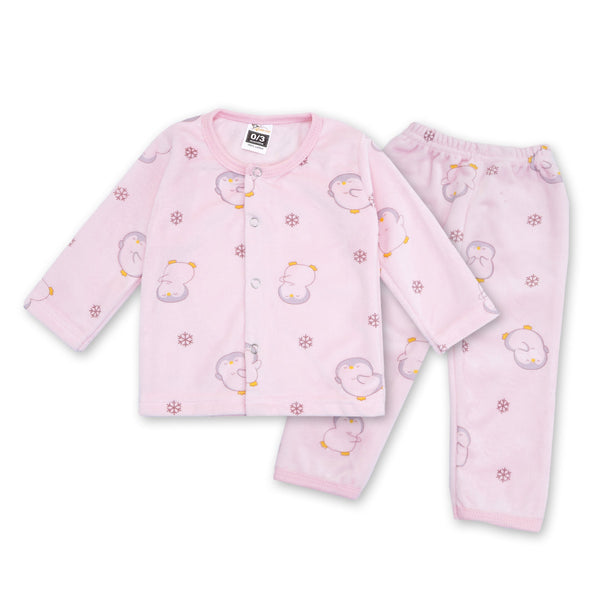 Velvet Baby Night Suit Penguin Pink - Sunshine