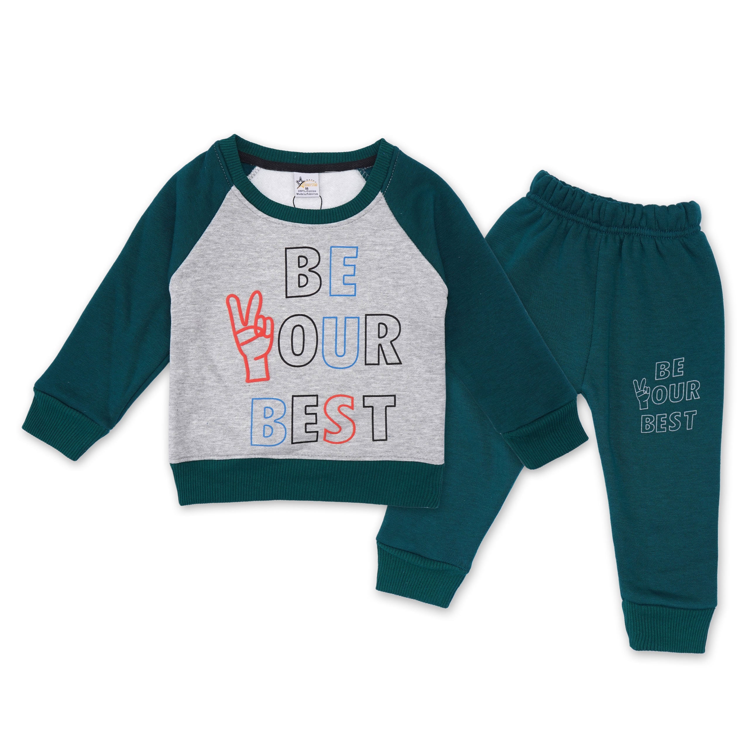 Kids Tracksuit Be Your Best Green - Sunshine – Baby Planet