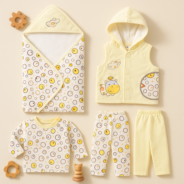 5Pcs Baby Warm Gift Set Yellow - Sunshine