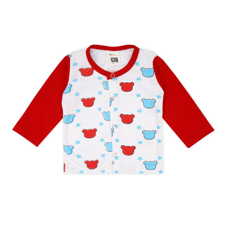 BABY BABY COTTON SUIT BEAR RED 3-6M