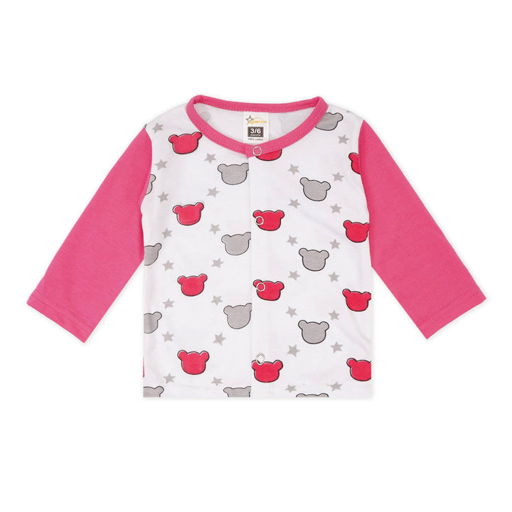 BABY BABY COTTON SUIT BEAR PINK 3-6M