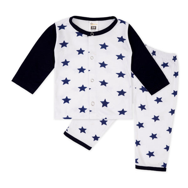 BABY BABY COTTON SUIT STAR NAVY BLUE 3-6M