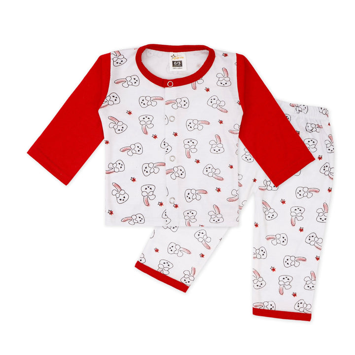 SUNSHINE BABY COTTON SUIT RABBIT RED 3-6M