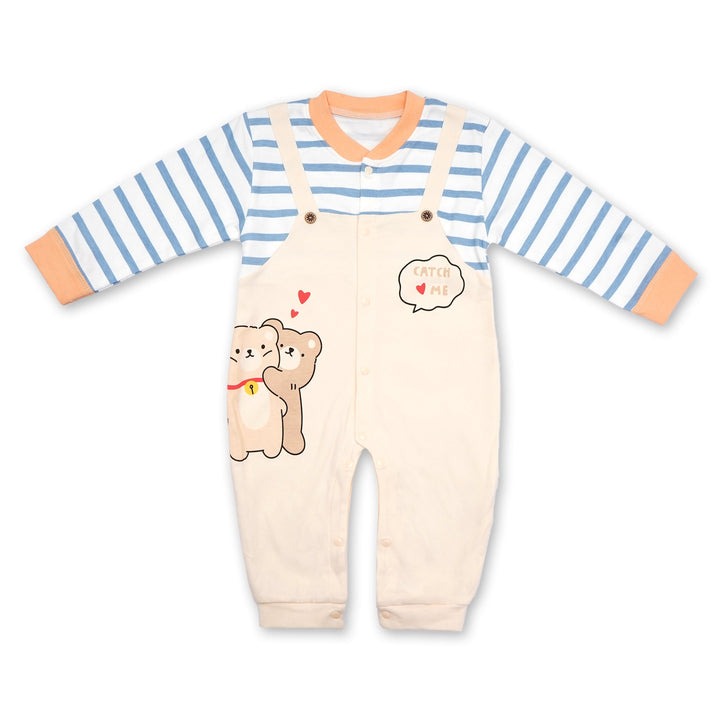 SUNSHINE BABY ROMPER BEAR CATCH ME LIGHT ORANGE WITH BLUE LINES 90/48 18-24 M