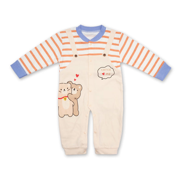 SUNSHINE BABY ROMPER BEAR CATCH ME LIGHT ORANGE WITH ORANGE LINES 90/48 18-24 M