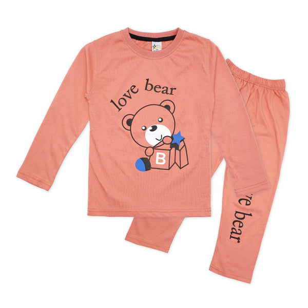 SUNSHINE PAJAMA SET LOVE BEAR PEACH 11-12 Y