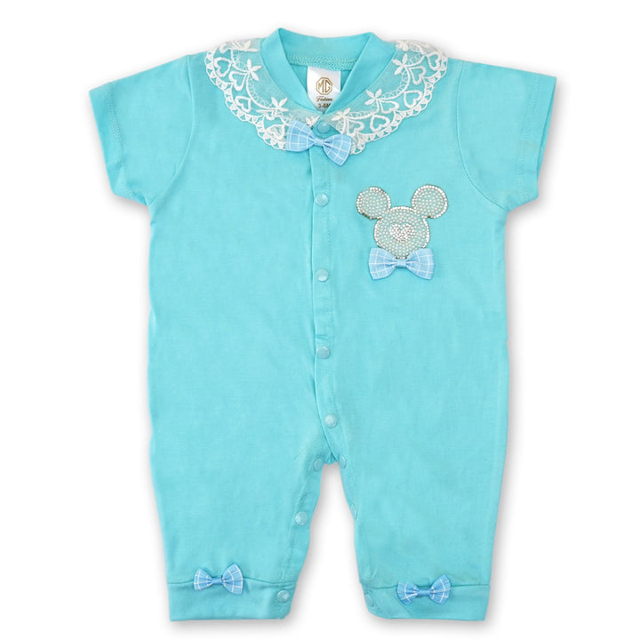 SUNSHINE BABY ROMPER PACK OF 3 BOW TURQUOIS  6-9M