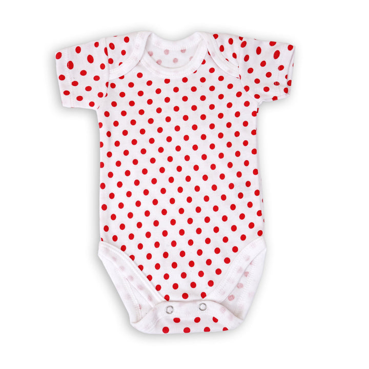SUNSHINE BODY SUIT SHORTSLEEVE I LOVE BABY RED PACK OF 5  18-24M
