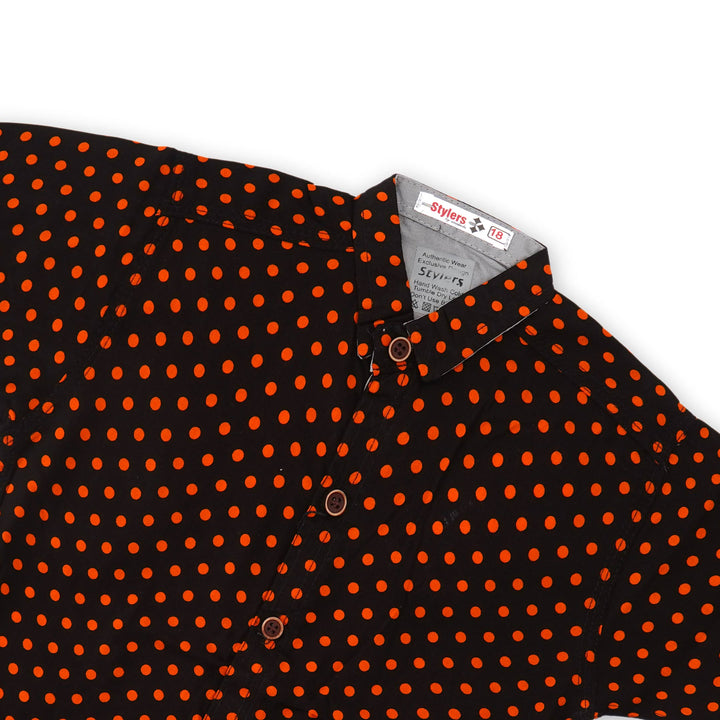 SUNSHINE BOYS POLO HALF SLEEVES POLKA DOTS BLACK NO.26 (9-10) Y