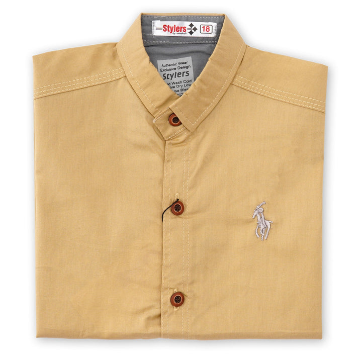 SUNSHINE BOYS SHIRT HALF SLEEVES BRANDS POLO KHAKHI NO.26 (9-10) Y